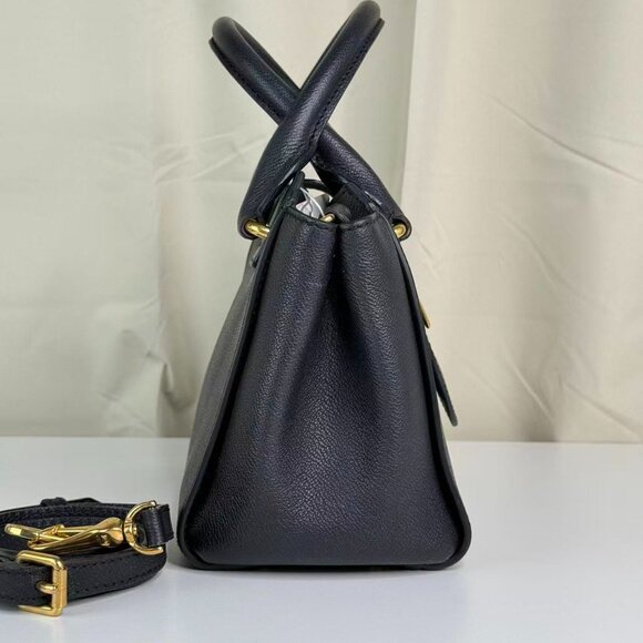 Burberry Black Leather Buckle Shoulder Bag Crossbody with Gold Tone Hardware - Picture 4 of 10